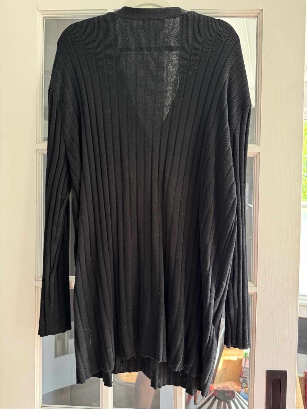 H&M Black Long Ribbed Button-Up Cardigan - Picture 3 of 5
